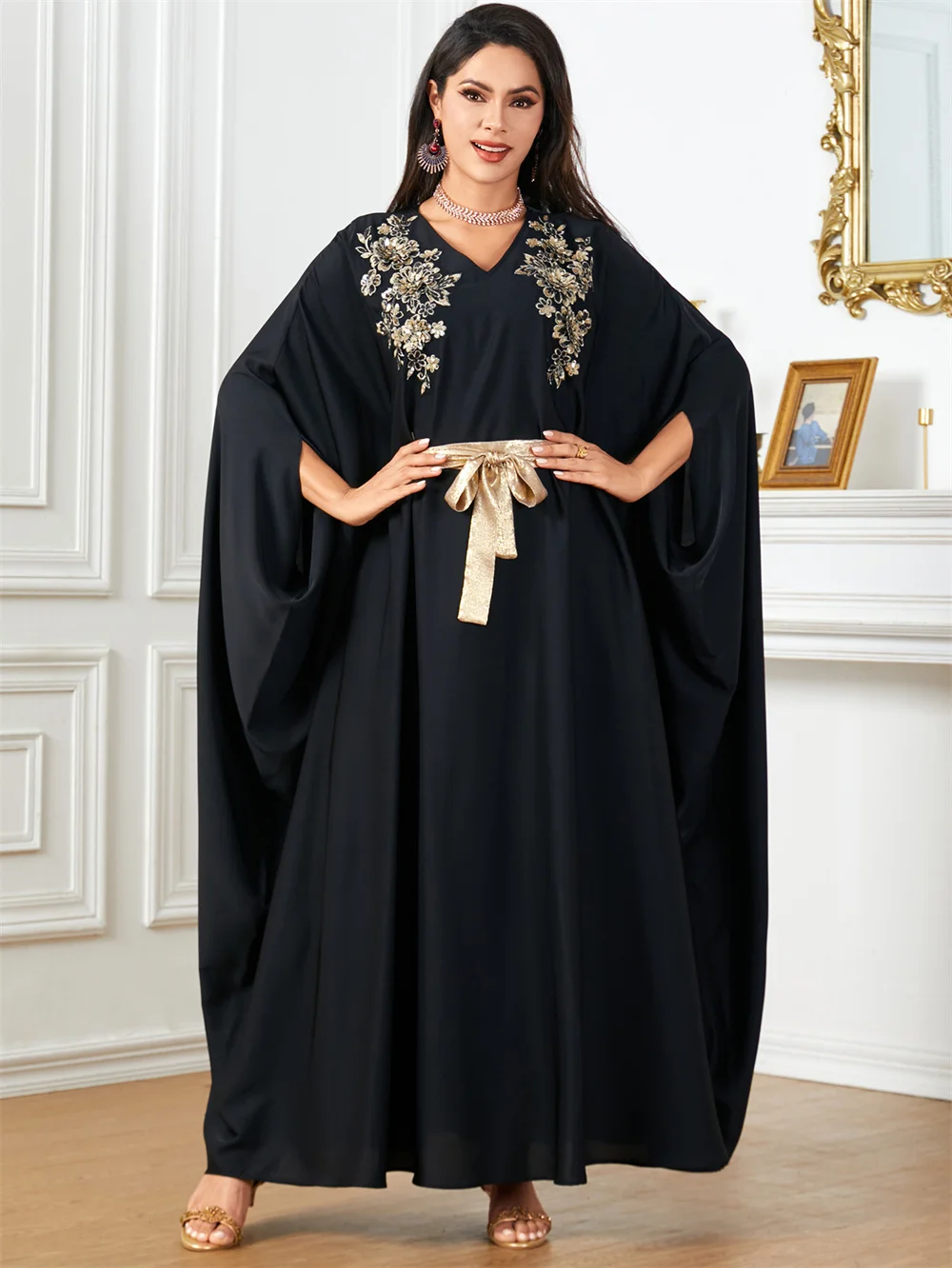 Новинка 2024 технические режимы макси-платье с рукавом летучая мышь роскошное