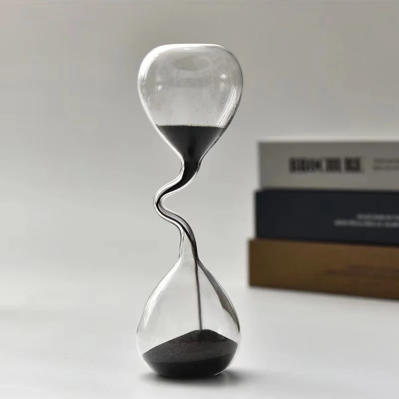 

Irregular Hourglass Timer Home Decoration Glass Hourglass Ornaments Household Items Sand Time Black Sand Timer