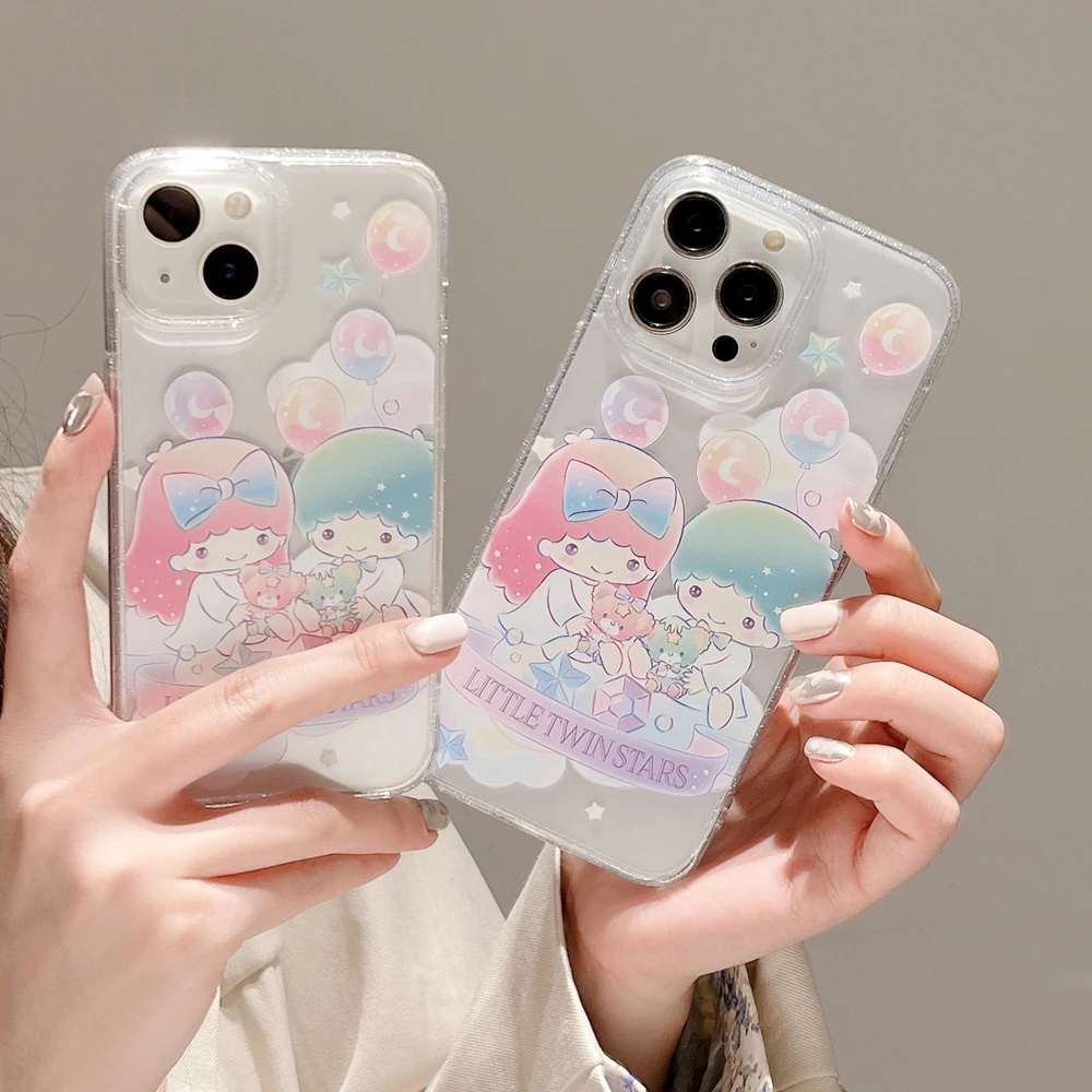 

Милый мультяшный чехол для телефона Sanrio Littletwinstars, подходит для Iphone 13, чехол для телефона Apple 14Promax Couple 12Pro, защита от падения