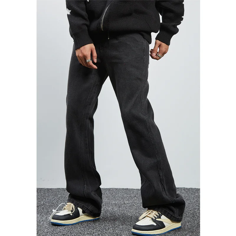 Streetwear Men HIGH STREET Letter Embroidery Fashion New Vintage Temperament Comfortable Straight Pants Autumn and Winter Female