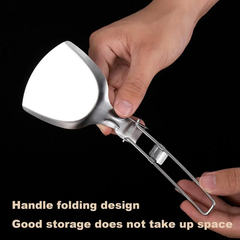 Нержавеющая сталь посуда для кемпинга термостойкая складная ручка лопаточка