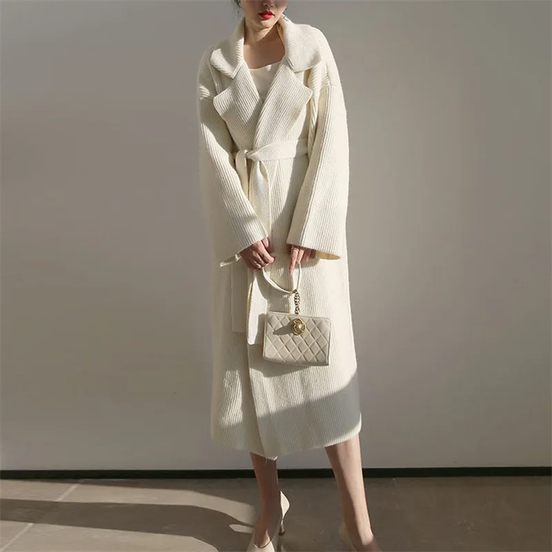 

Длинный свитер, Женское пальто, сезон осень-зима, ленивый, высококачественный теплый мягкий восковой Свободный вязаный кардиган, пальто, Белый наряд, свитер, casaco