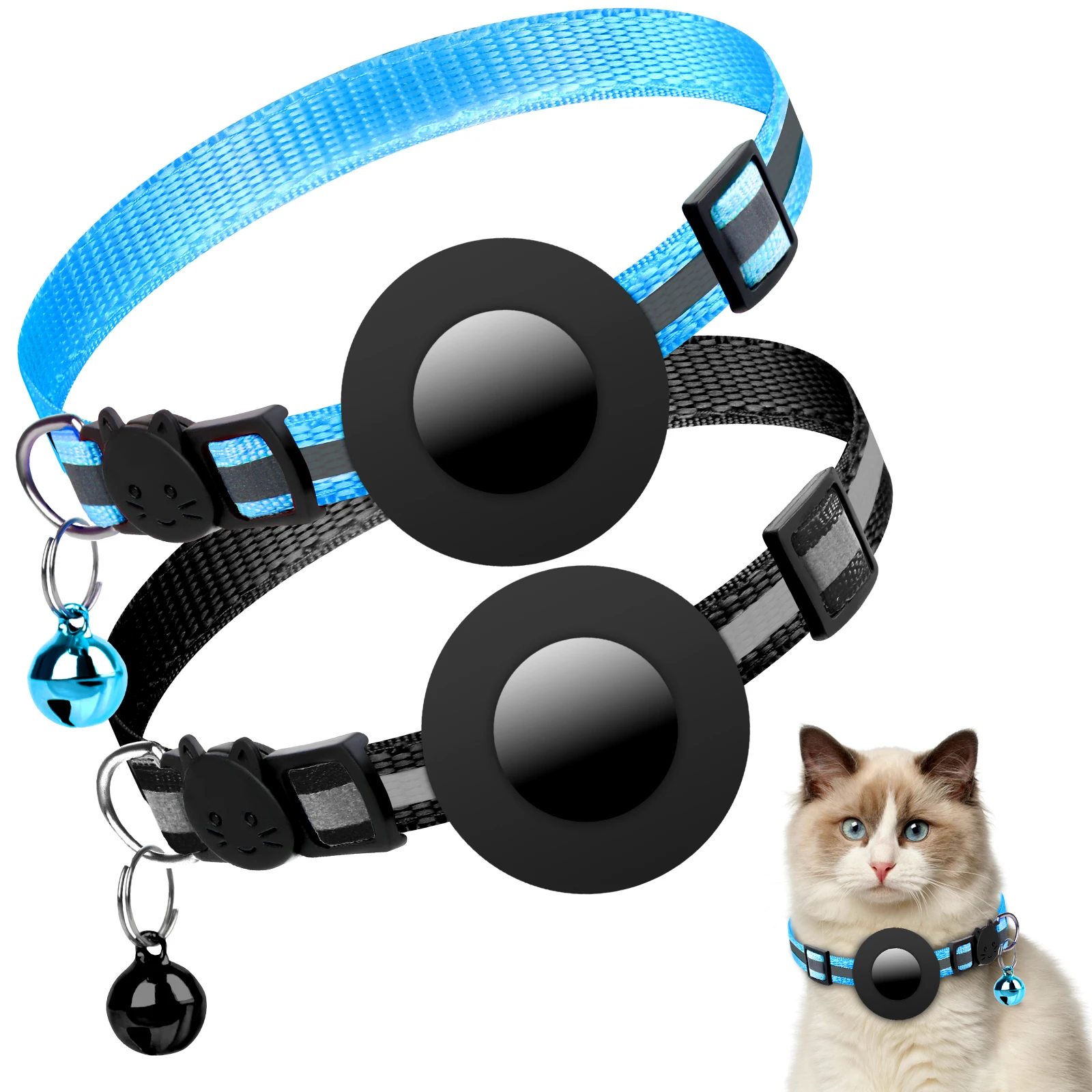 

2pcs Airtag Cat Collar with Bells