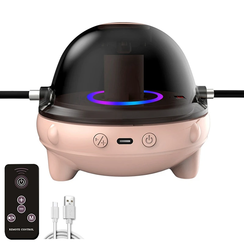 

Intelligent Skipping Rope Machine With Colorful Lamp Intelligent Remote Control Bluetooth Music Automatic Rope Pink
