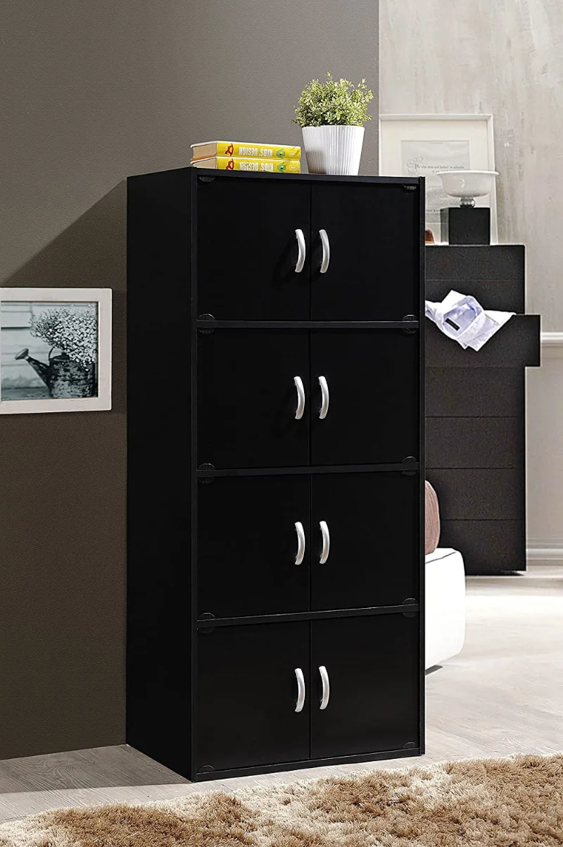 

Hodedah 4-Shelf, 8-Door Multipurpose Cabinet, Multiple Colors
