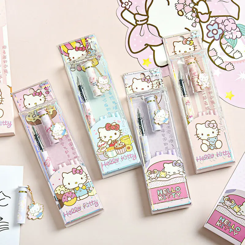 

Ручка перьевая Sanrioed Kitty Kawaii мультяшный узор подарок для друга перьевая ручка с милыми искусственными рисунками