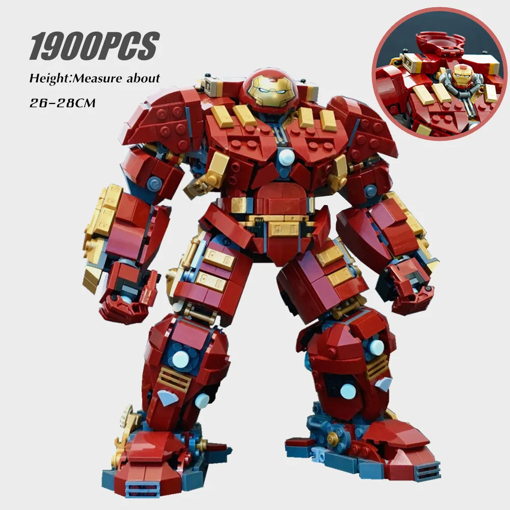 

Disney Marvel Avengers MOC MK44 Hulkbuster Iron Man Mecha Superheroes Robot Figures Building Brick Block Gift Toy Boys Set