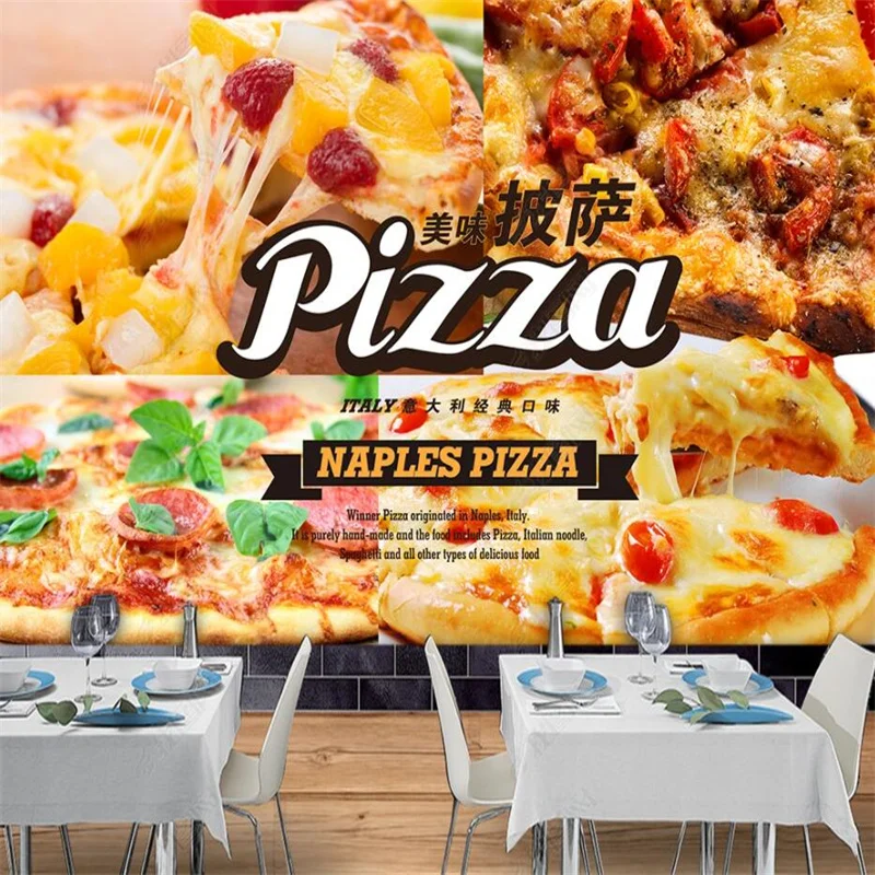 Фотобумага на заказ для пиццы настенная 3D Бумага декора фаст-фуда итальянская