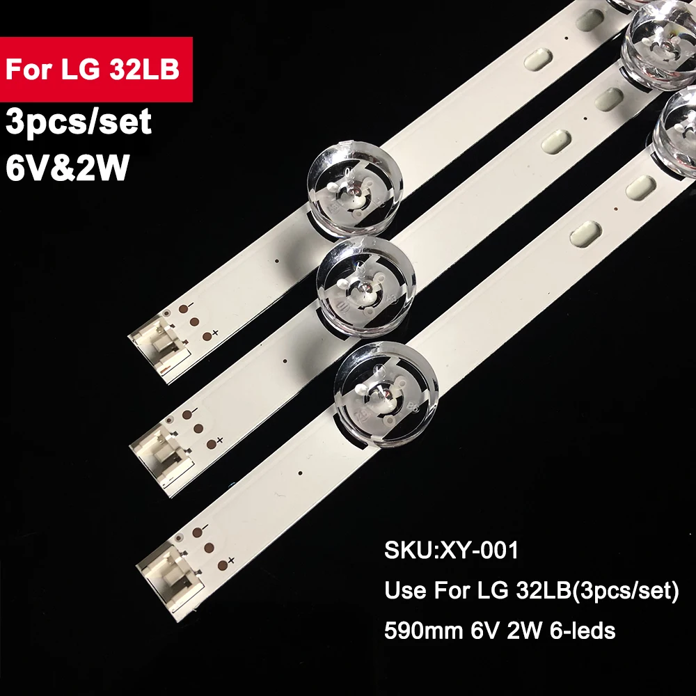 

NEW 3 pcs/set 590 mm 6lamps led backlight strip for 32LB561V 32MB25VQ UOT A B 32 INCH DRT 3.0 32 A B 6916l-2223A 6916l-2224A