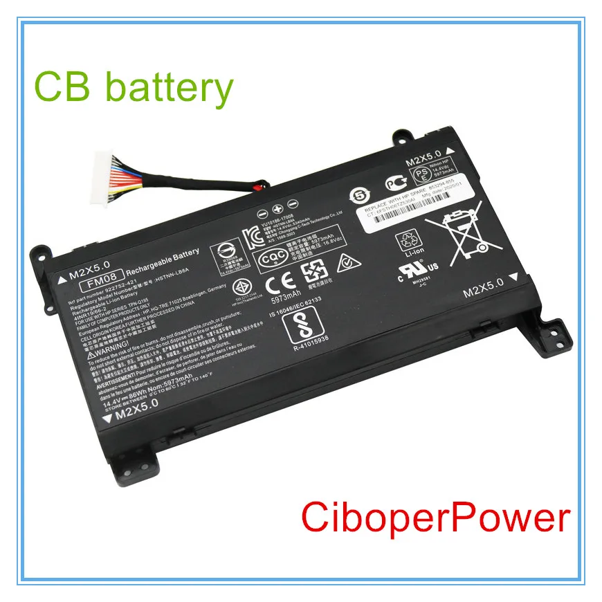 FM08 Аккумулятор для ноутбука 17-an013TX 17-an014TX TPN-Q195 HSTNN-LB8B 922752 -421