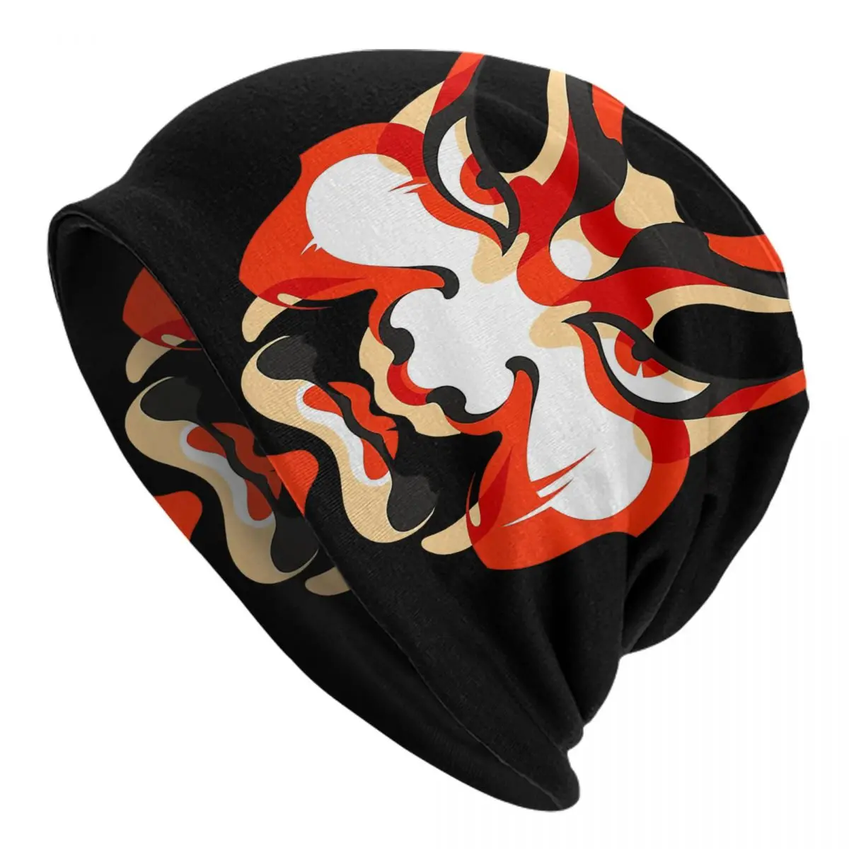 Kabuki Mask Caps Men Women Unisex Streetwear Winter Warm Knit Hat Adult funny Hats