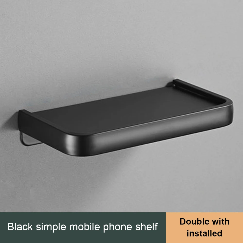 

Wall Mount Toilet Paper Holder Phone Shelf Punch-Free Storage Shelf Toilet Paper Roll Holder Tissue Holder Bathroom Accessories