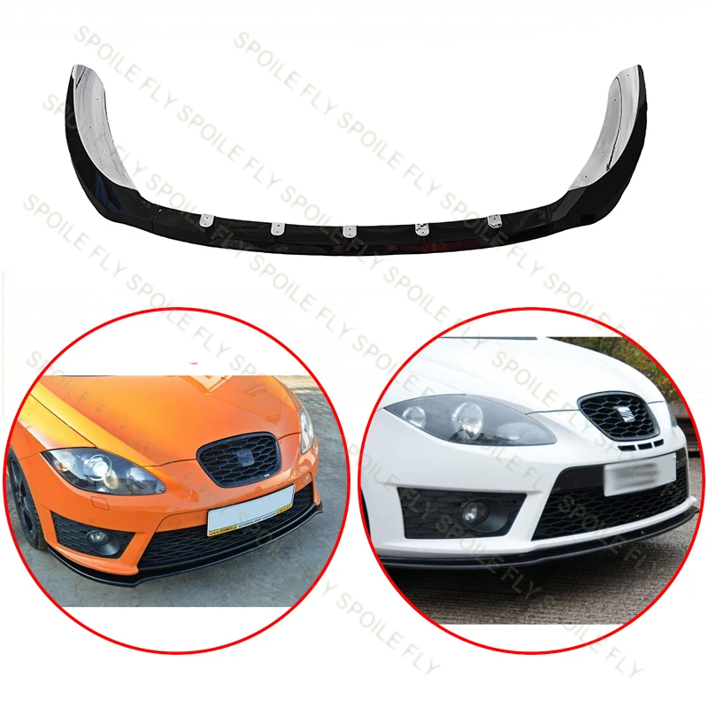 

ABS 3 шт. автомобильный передний бампер спойлер глянцевый черный комплект кузова для Seat Leon MK2 Cupra/FR 2009 2010 2011 2012
