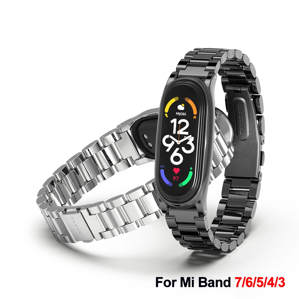 

Metal Strap for Xiaomi Mi Band 7 6 5 4 3 Stainless Bracelet on Mi Band 4 Correa Miband 6 Xiomi Bend Wristband Accessories NFC