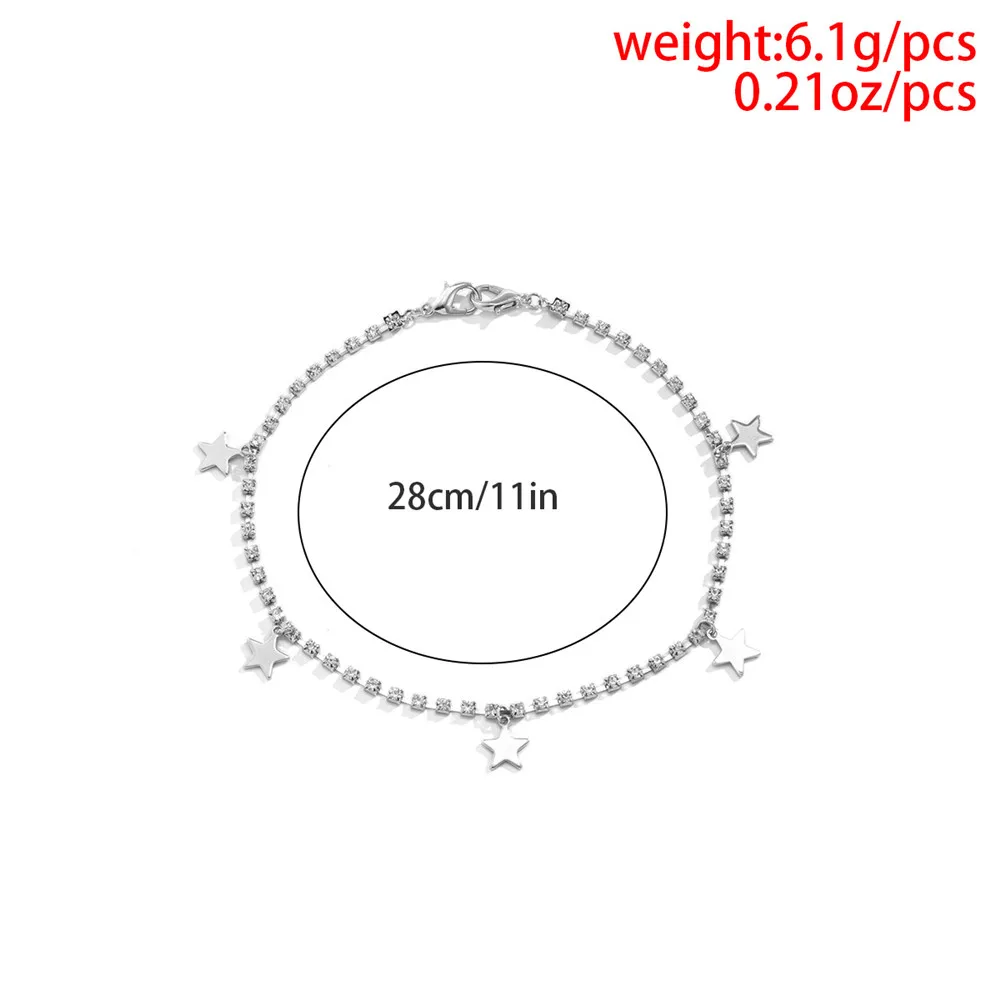 Цепочка на ногу Женская в стиле хип-хоп Спортивная цепочка со звездой украшение