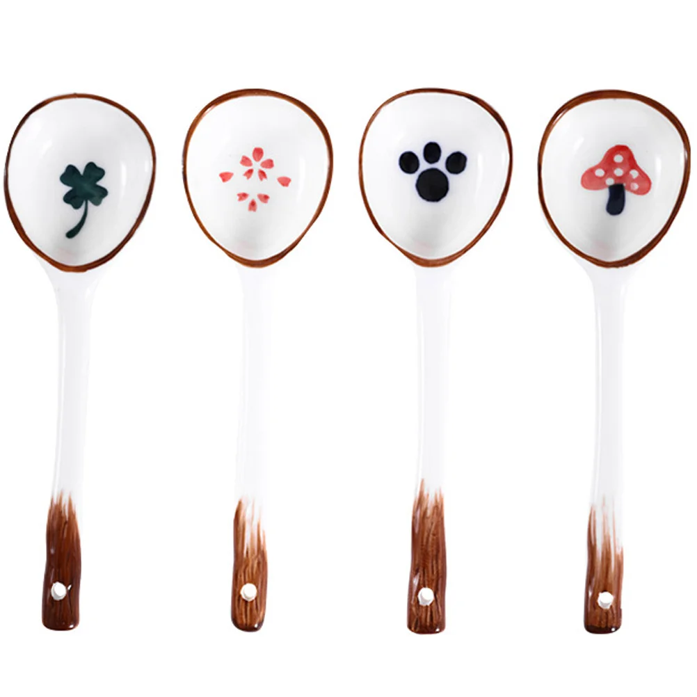 

Spoon Soup Spoons Dinner Ceramic Serving Japanese Ice Dessert Ladle Asian Cream Condiment Dining Porcelain Ramen Appetizers