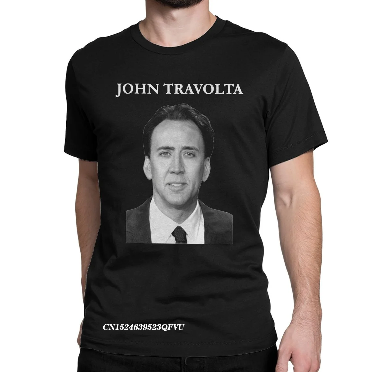 Men Tee Shirt Nicolas Cage John Travolta Face Off Funny Cotton Tees Harajuku Tshirt Crewneck Tops Adult
