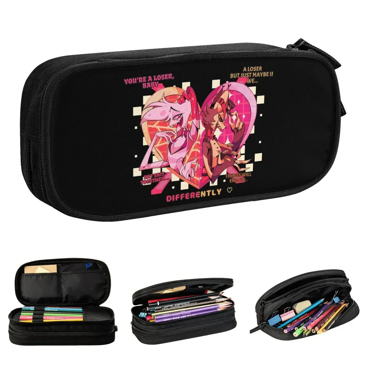 Пеналы для карандашей Hazbins с изображением ангела и шелухи большой держатель