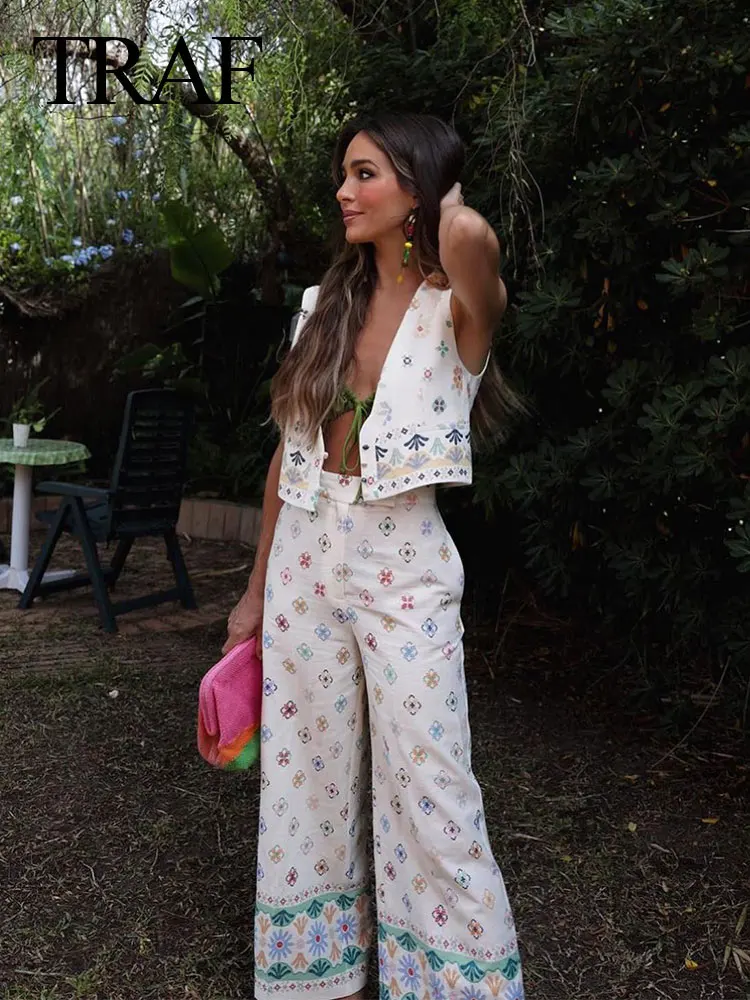 

Блузка с принтом и боковыми карманами, с завышенной талией, на молнии