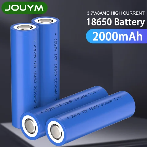 JOUYM перезаряжаемая литиевая батарея 18650 синяя 2000mAh