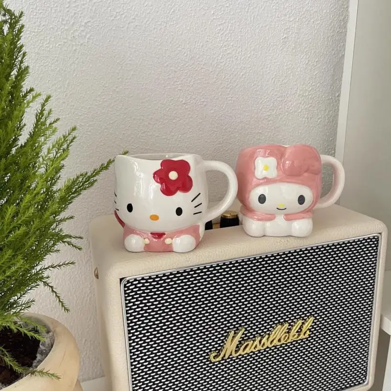 

Cartoon Kawaii Water Cup Ceramic Water Cup Hello Kitty Cute Cartoon Cinnamoroll My Melody One Mouth Cup Couple Mark Cup