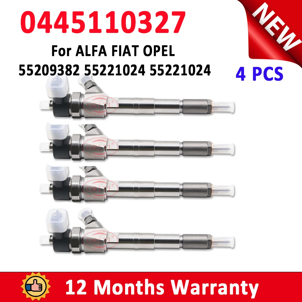 4 шт. ORLTL Common Rail 0445 110 327 НОВЫЙ дизельный инжектор 0445110327 Для FIAT OPEL 55209382 55221024 Форсунка