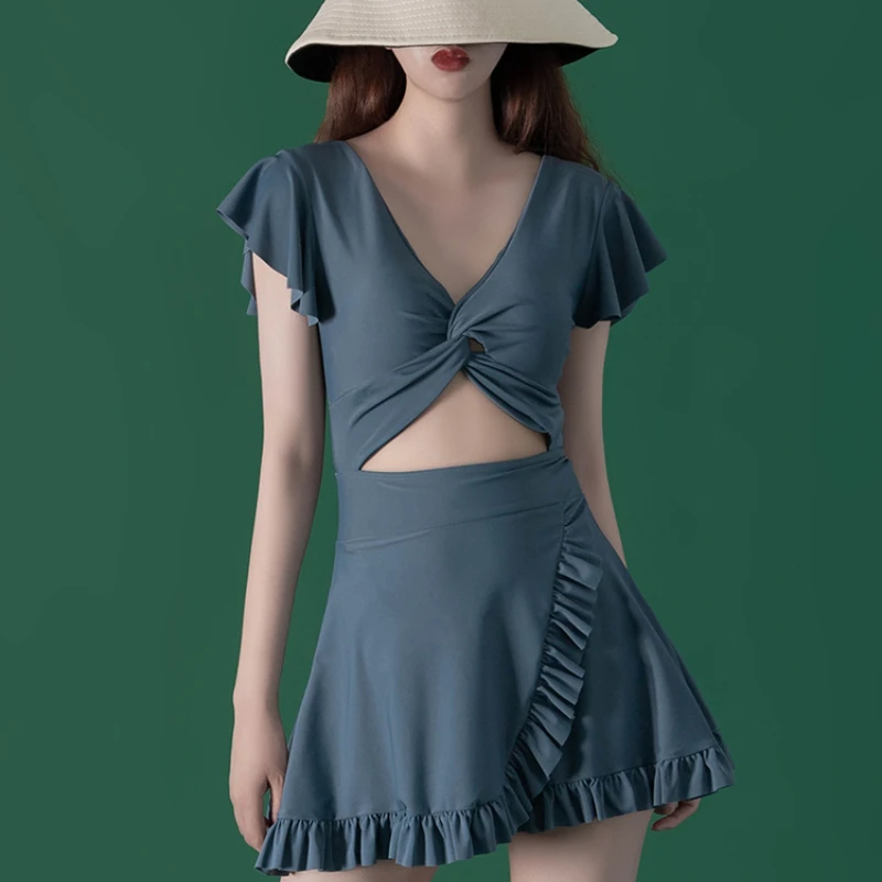 

2022 Women Swimsuit Korea Summer Swimsuit Ins Cover Belly Slim Sexy Hot Swimsuit Spring Conservative Seaside