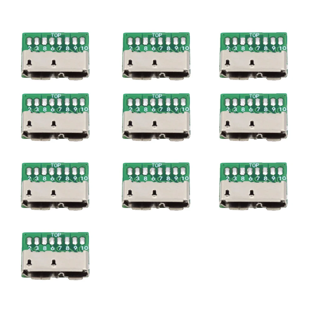 

CY 10pcs DIY OEM Micro USB 3.0 10pin Board Female Socket Receptacle Mount SMT Type with PCB for USB Disk