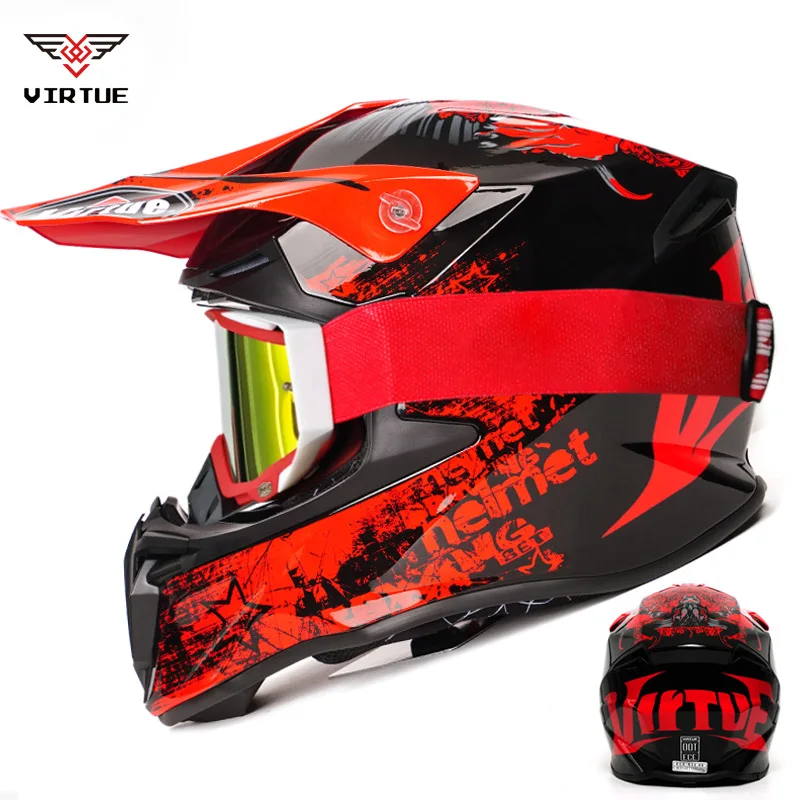 

VIRTUE Electric Motorcycle Helmet ECE Mountain Downhill Race Off-road Helmet Cool Kart Motorcycle Helmet