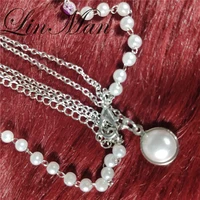 silver pearl necklace 2022 trend new long necklace