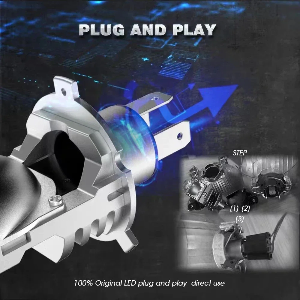 Автомобильный светодиод F40B H4 Мини-объектив проектора Bi LED Линзы Hi/Lo Beam Turbo