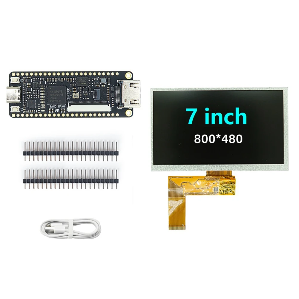 

For Sipeed Tang Nano 9K FPGA Development Board+7Inch LCD Screen Kit GOWIN GW1NR-9 RISC-V HD with Type C Cable