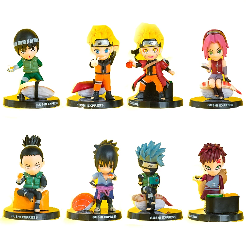 

7cm Naruto Shippuden 8pcs/set Anime Figur Doll Mini Uzumaki Action Q Version Collection Kawaii Gift Akatsuki GK Model PVC Toys