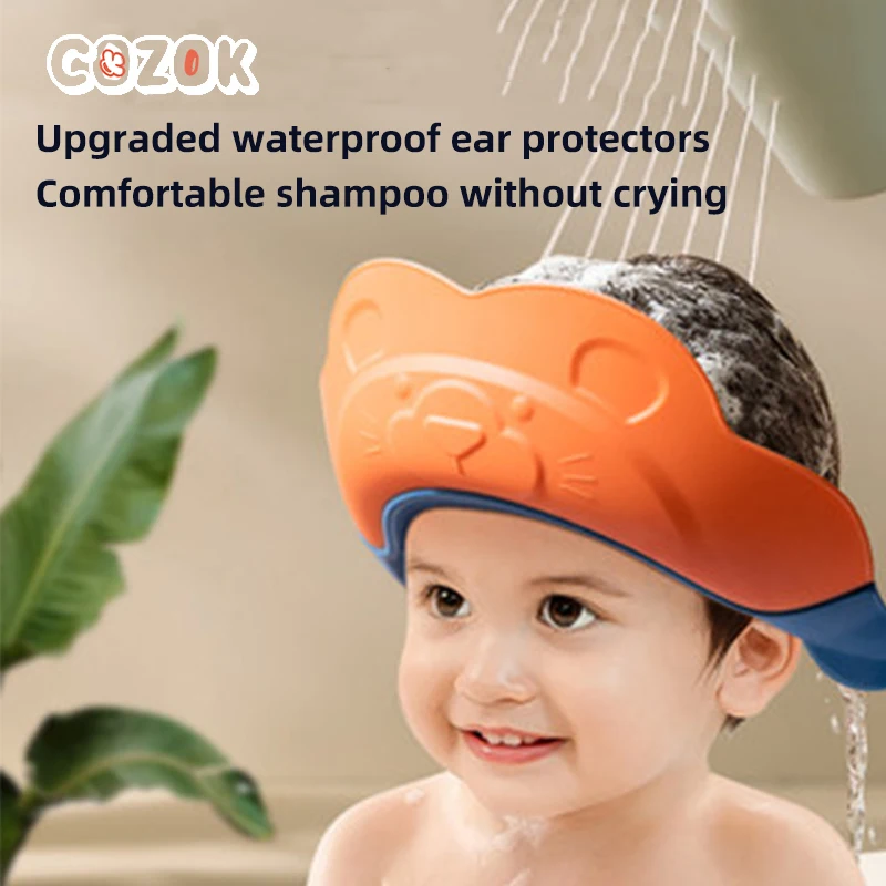

COZOK Baby Shampoo Cap Block Water Children's Bath Shower Cap Shampoo Waterproof Ear Protection Hat Care Products