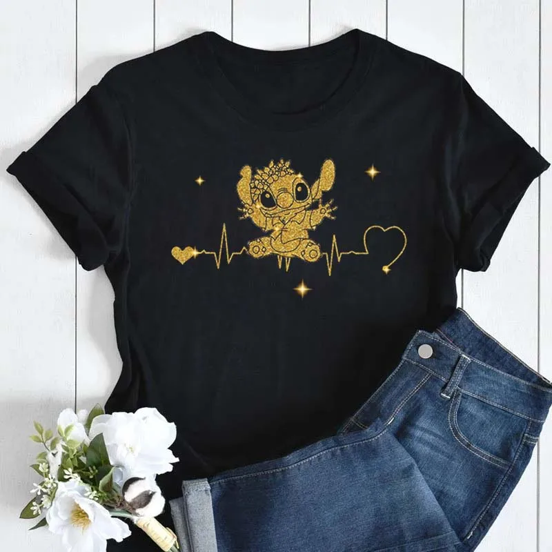 Футболка женская летняя с коротким рукавом и принтом Лило Стич - купить по