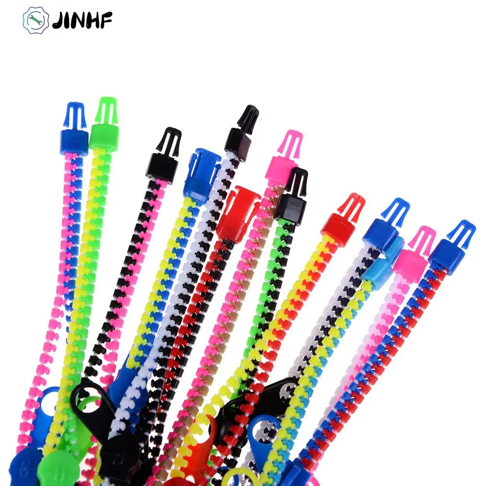 

Металлический браслет на молнии 10 шт./лот, флуоресцентные неоновые креативные подарки, модные браслеты на молнии