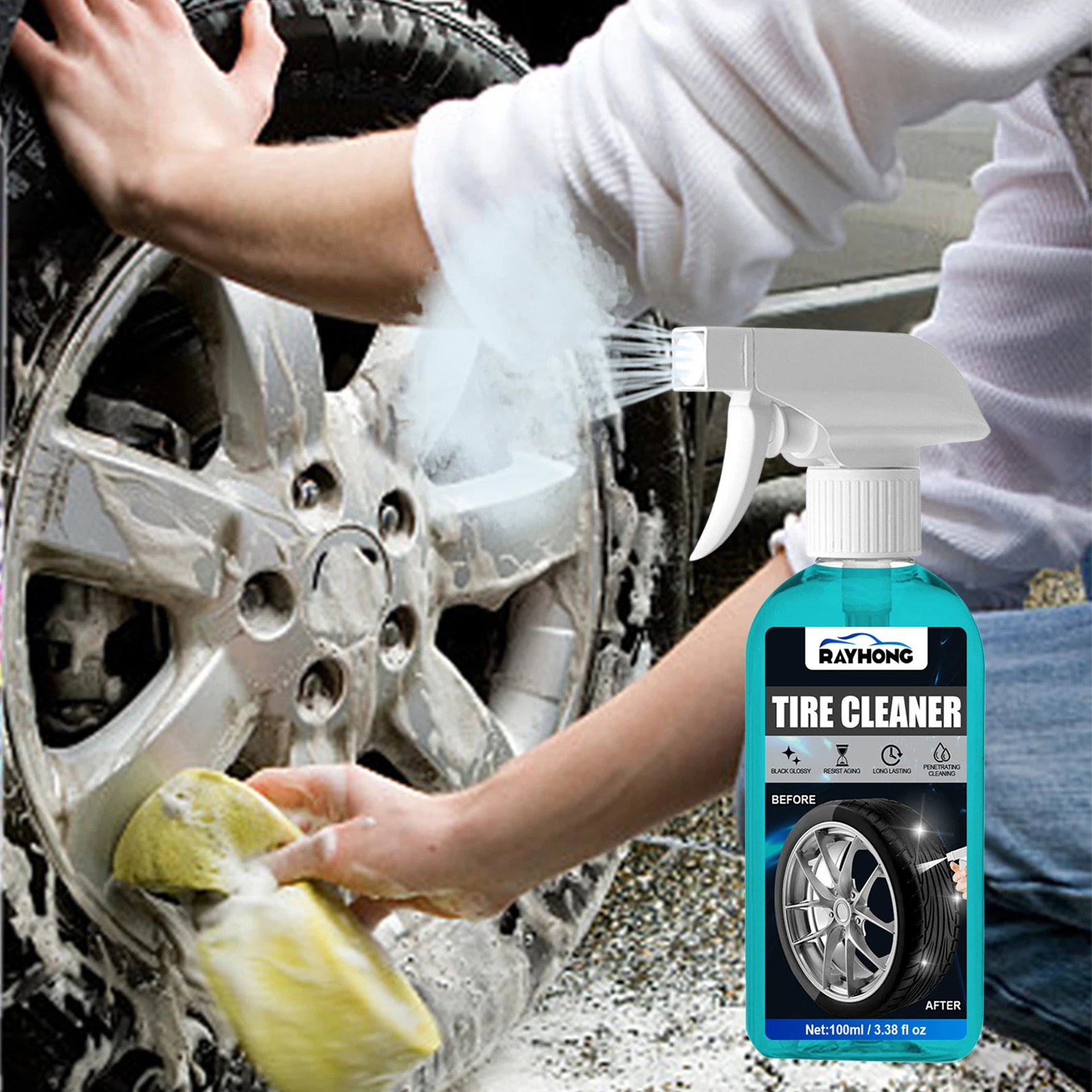 

Tire Cleaner Spray Tire Shine Dressing Coating For Cars Tires Bumpers Car Interior Cleaner Dressing Tire Kit For Dirt Prevention