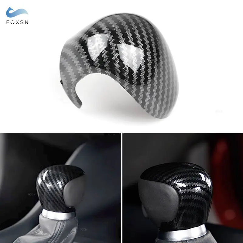 AT Автомобильный Стайлинг текстура из углеродного волокна ручка переключения