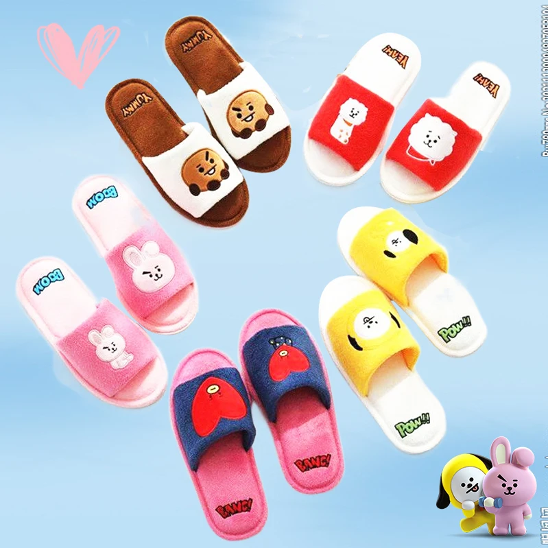 

Bt21 Slippers Winter Spring Kawaii Home Anti Slip Soft Bottom Anime Tata Chimmy Koya Cooky Cute Kpop Stars Bts Fans Gifts Girls