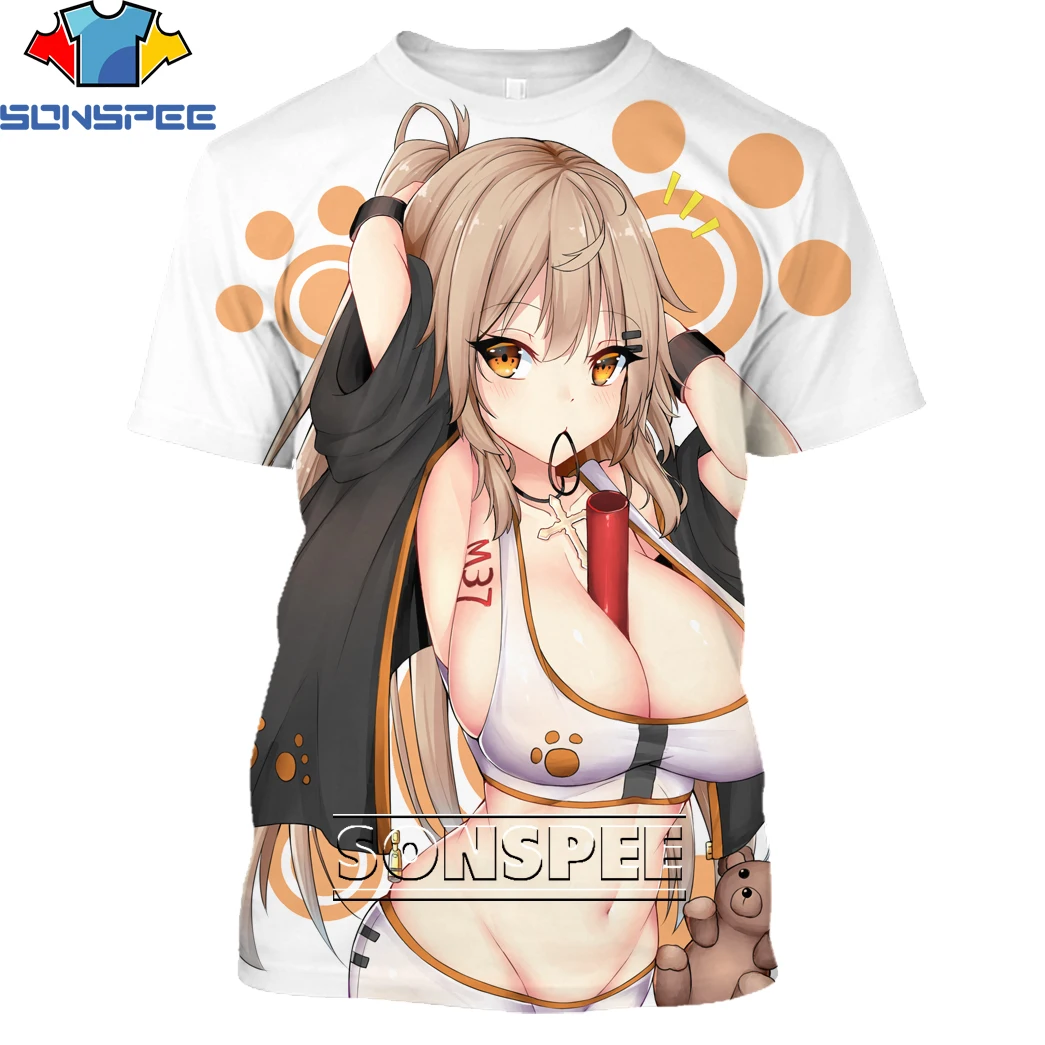 

3D Print Hot Sexy Girls Frontline Anime Harajuku T Shirt Men Women Sexy Tshirt Off White Short sleeve Gym T-Shirts Tops