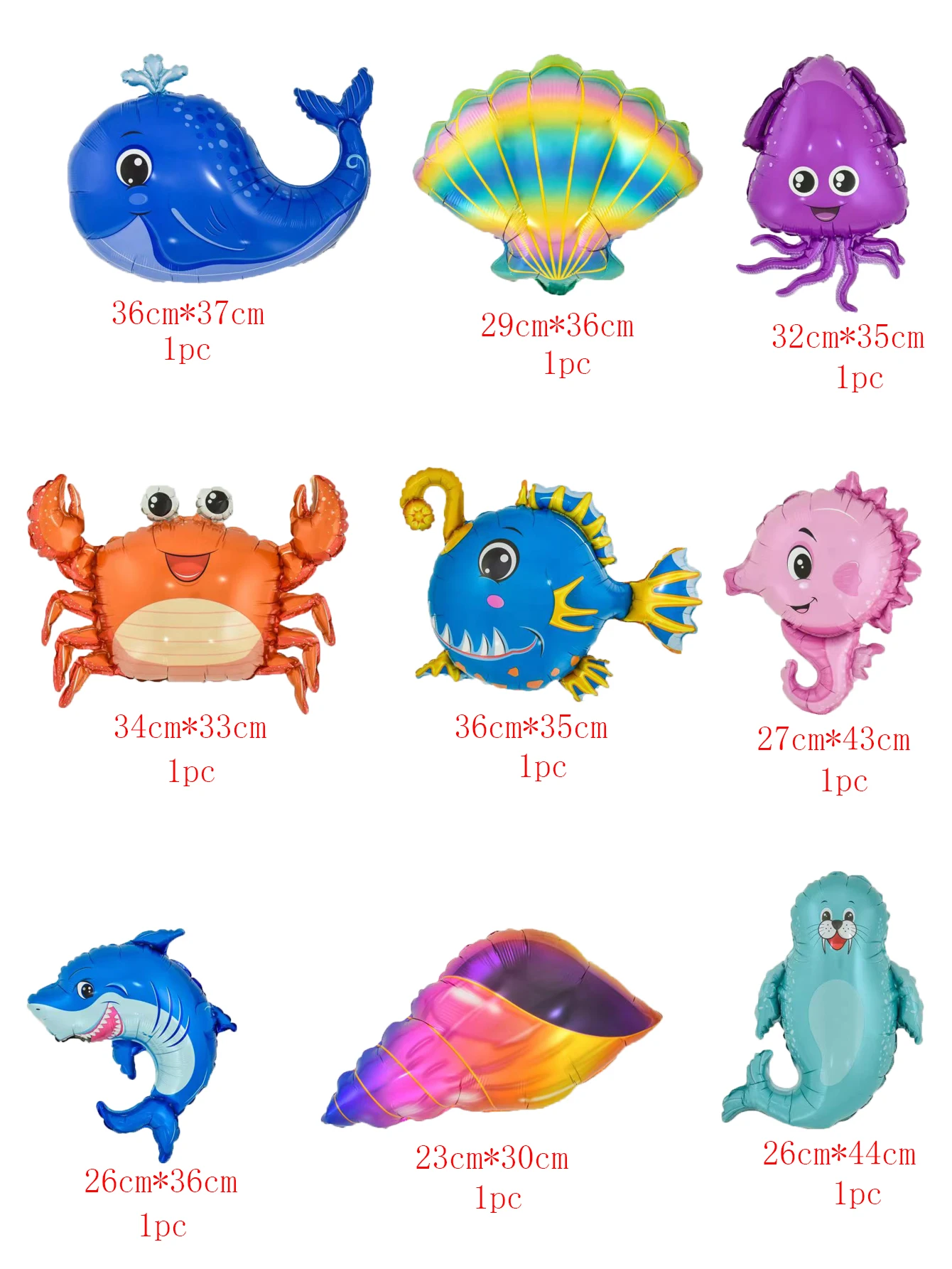 

Набор шаров "Морские животные" EACH PARTY