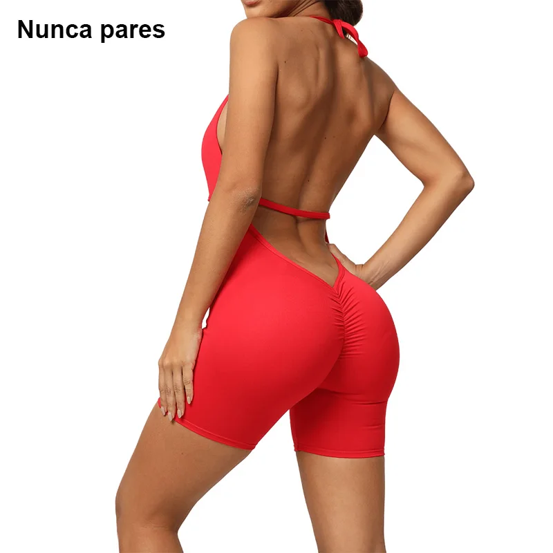 

Женский комбинезон для йоги с открытой спиной, боди для тренировок, боди без рукавов для спортзала, облегающий комбинезон, спортивная одежда, цельный костюм для фитнеса и йоги