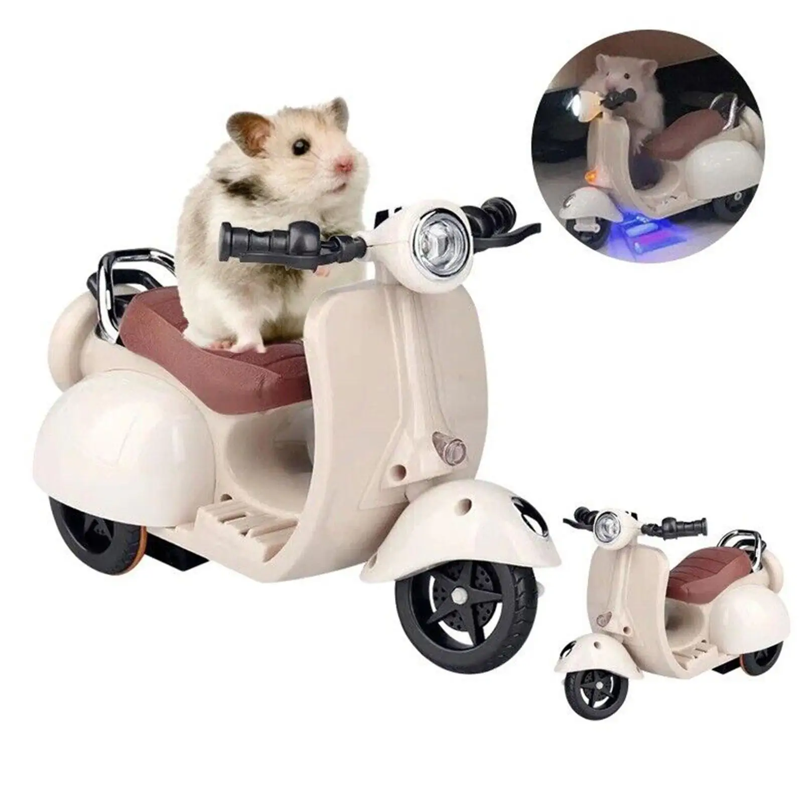 

Hamster Stunt Spinning Motorcycle Hamster Toys 360 Degree Rotating Light Music Electric Scooter Creative Toy Gifts Pet Supplies