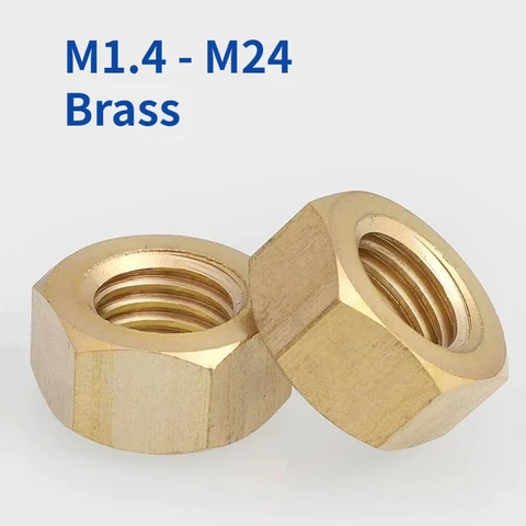 Шестигранные гайки из латуни и меди M1.4-M24