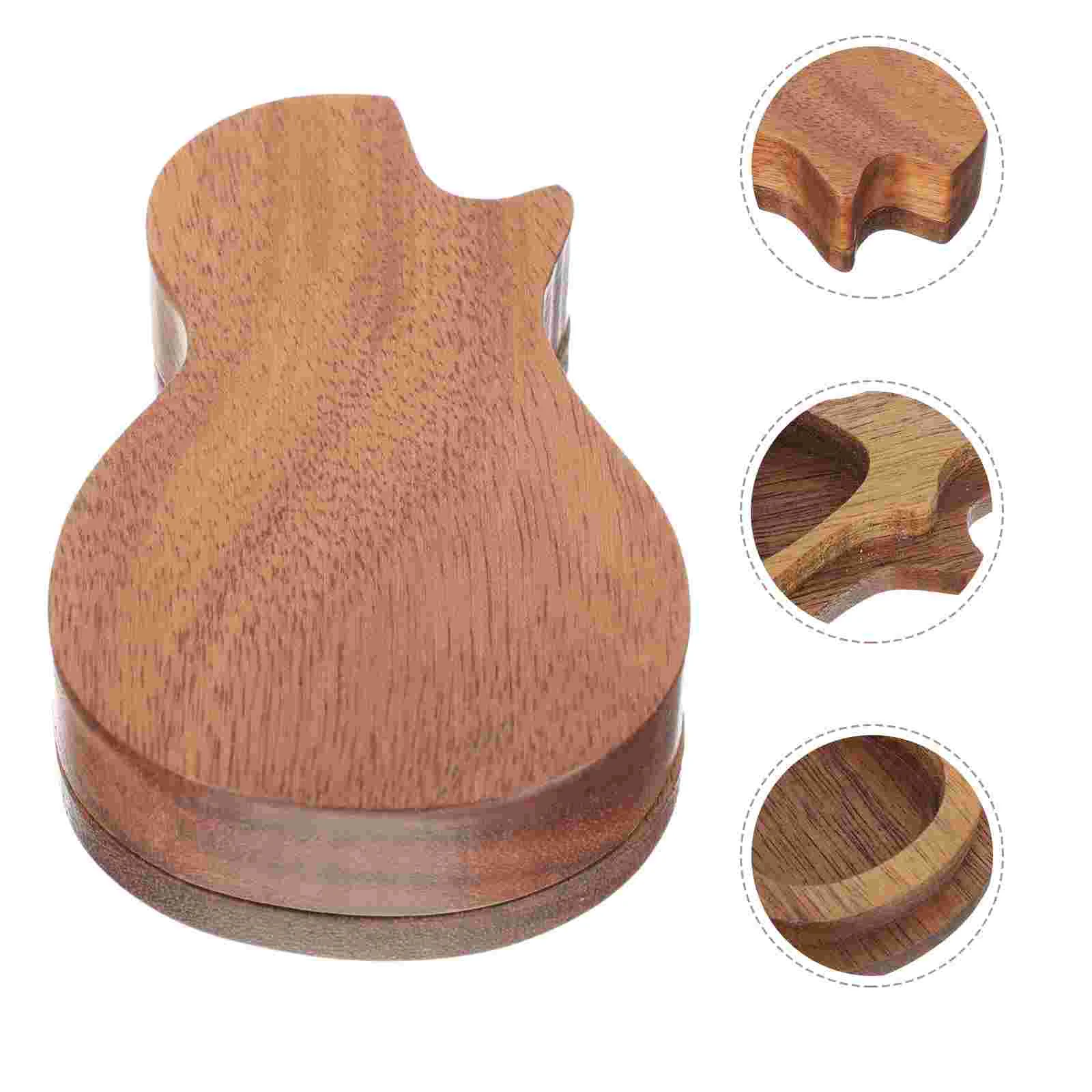 

Wooden Guitar Pick Case Practical Guitar Pick Base Ukulele Plectrum Box