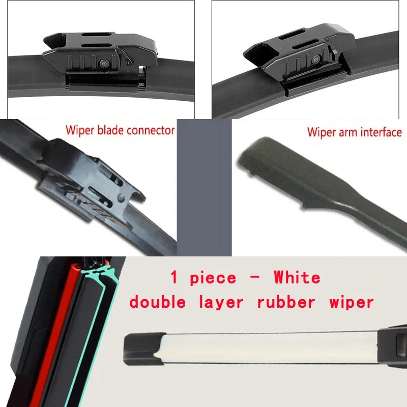 

Красочный Vatl5.1. Лезвия очистителей лобового стекла автомобиля Универсальный мягкий двухслойный резиновый без каркаса 16 "19" 20 "22" 24 "26" 30"