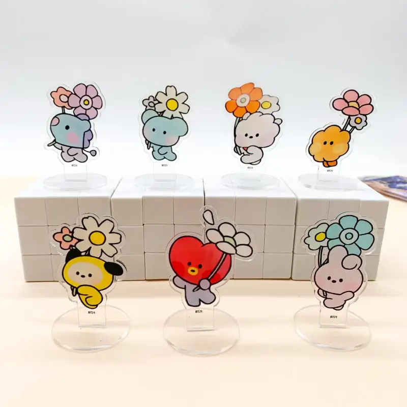 

Kawaii Bt21 аниме хобби ТАТА чимми Настольный стоячий знак акриловый новый знак удержание маленького орнамента подарок на день рождения