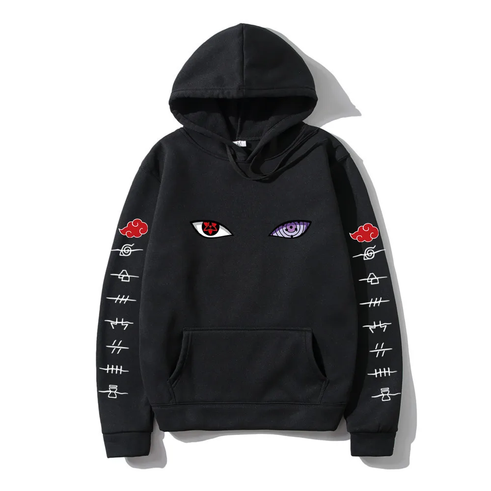

Новинка худи с аниме-принтом в стиле Харадзюку мужские женские Uchiha Uzumaki Hatake Eyes пуловер с принтом Свитшот хип-хоп Уличная одежда мужские брен...