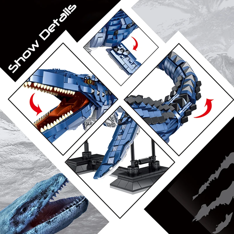 Dinosaur Toys Jurassic Park Indominus Rex World Building Blocks Mosasaurus Tyrannosaurus Bricks DIY Children Gifts |