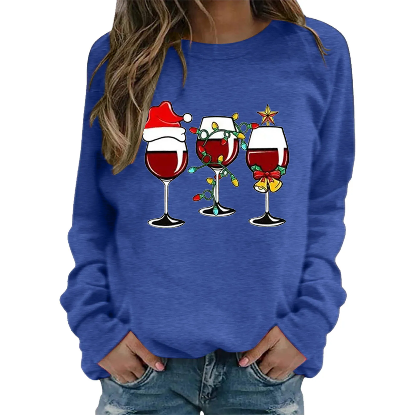 

Women Tunic Pullover Womens Autumn Winter Casual Hoodie Sweatshirt Christmas Printed Long Sleeve Pullover Fitness Sweater Women